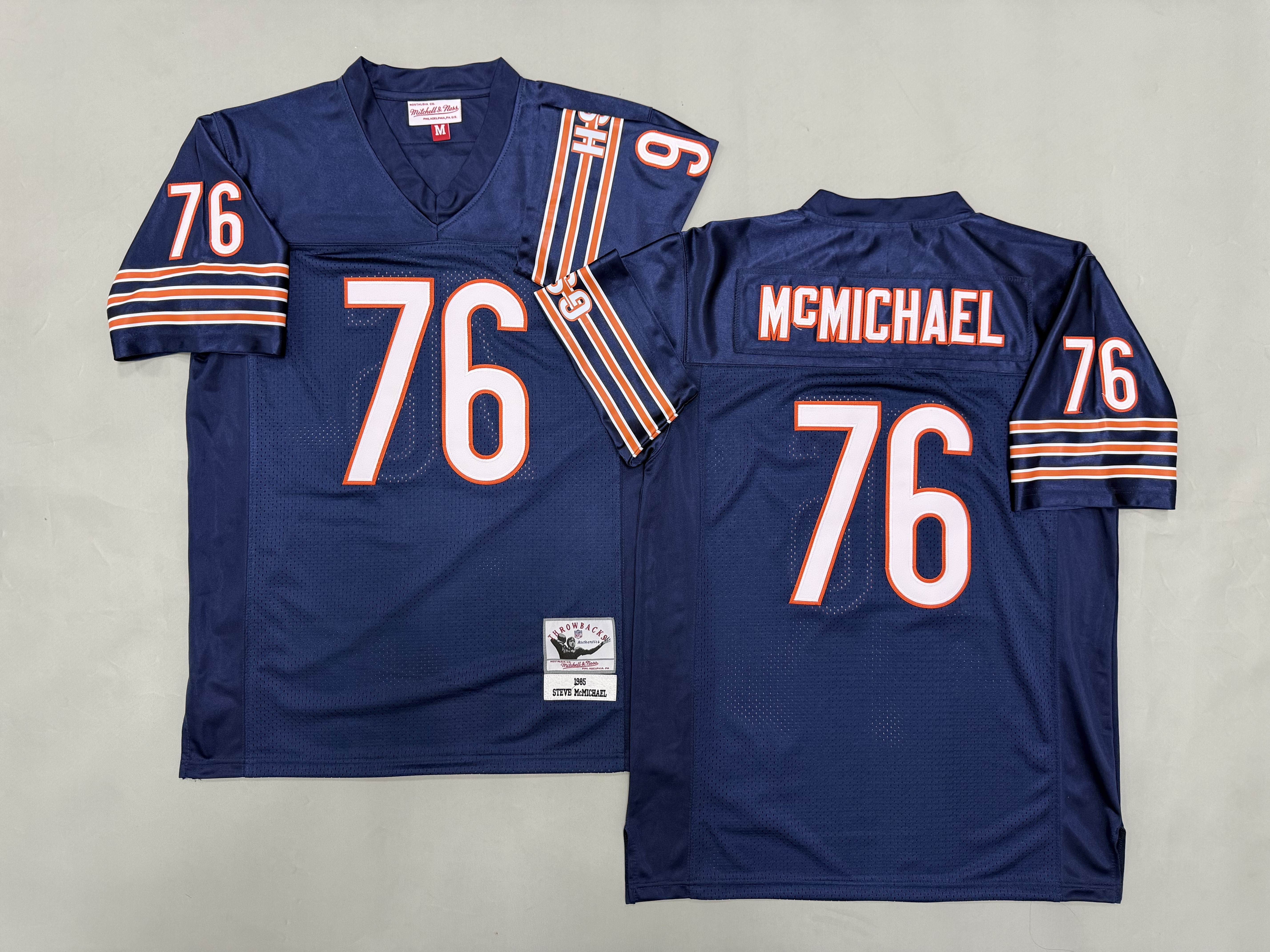 Men 2026 Chicago Bears #76 Mcmichael Blue Throwback Game NFL Jersey 001->chicago bears->NFL Jersey